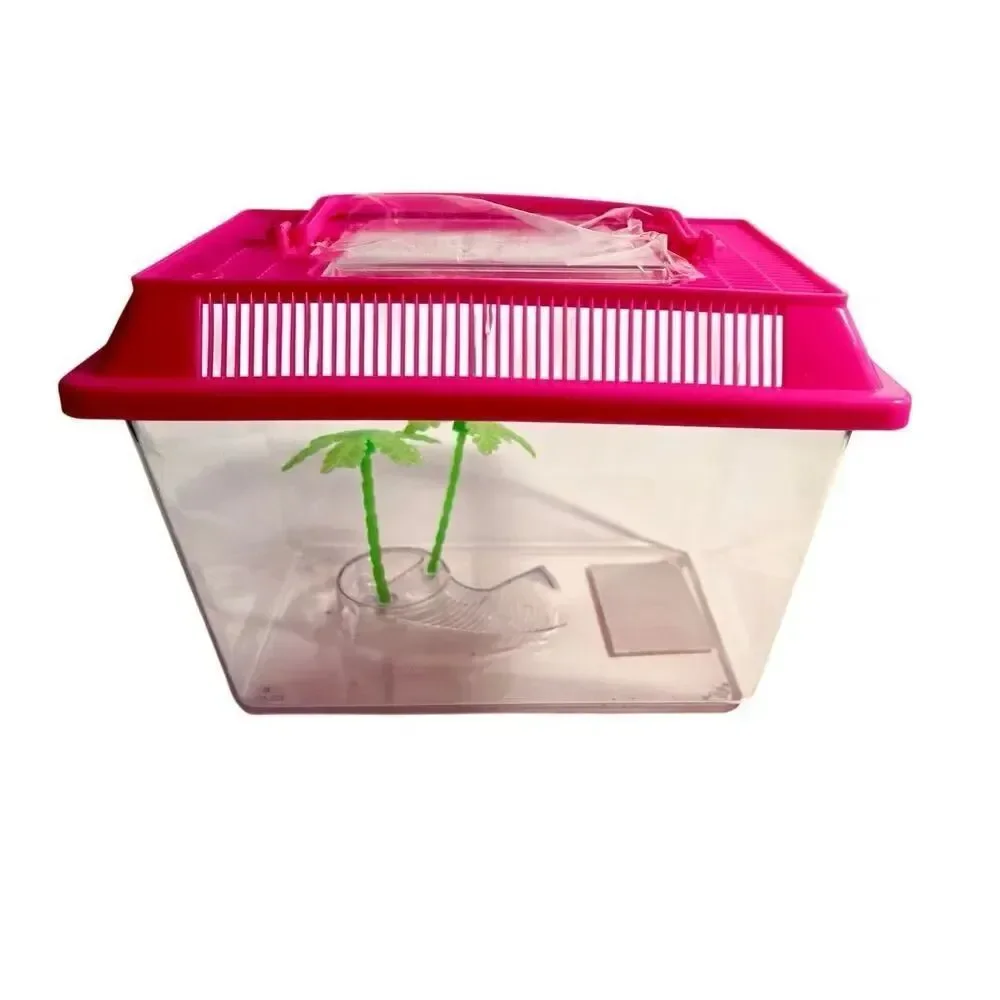 Portable Aquatic/Terrarium Tank, Plastic Carrier Cage with Lid and Handle NWT